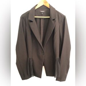Torrid Classic Black Blazer with Pleated Sleeves